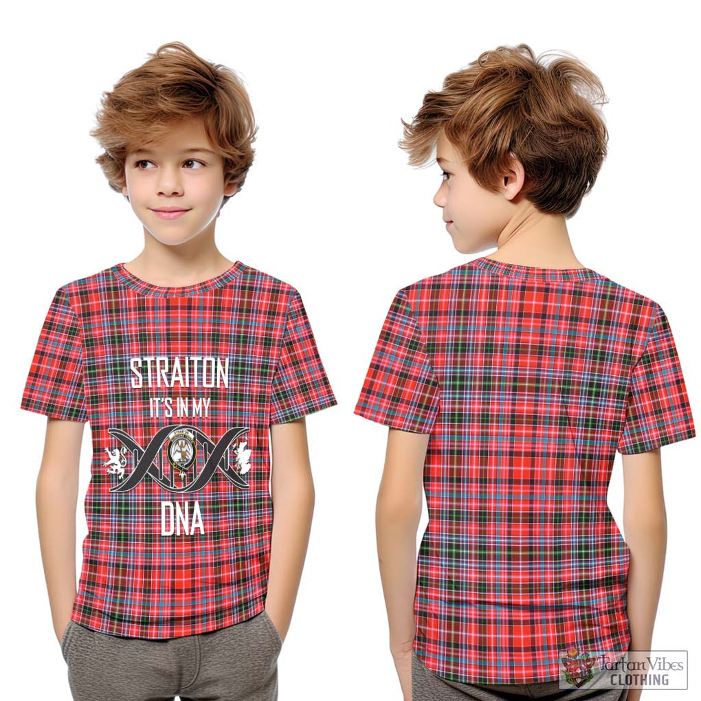 Straiton Tartan Kid T-Shirt with Family Crest DNA In Me Style Youth XL Size14 - Tartanvibesclothing Shop