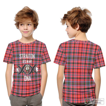 Straiton Tartan Kid T-Shirt with Family Crest DNA In Me Style