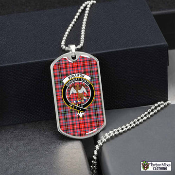 Tartan Vibes Clothing Straiton Tartan Dog Tag Necklace with Family Crest