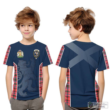 Straiton Tartan Kid T-Shirt with Family Crest and Lion Rampant Vibes Sport Style Youth XL Size14 - Tartan Vibes Clothing