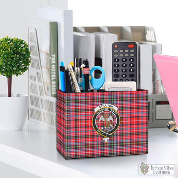 Straiton Tartan Pen Holder with Family Crest