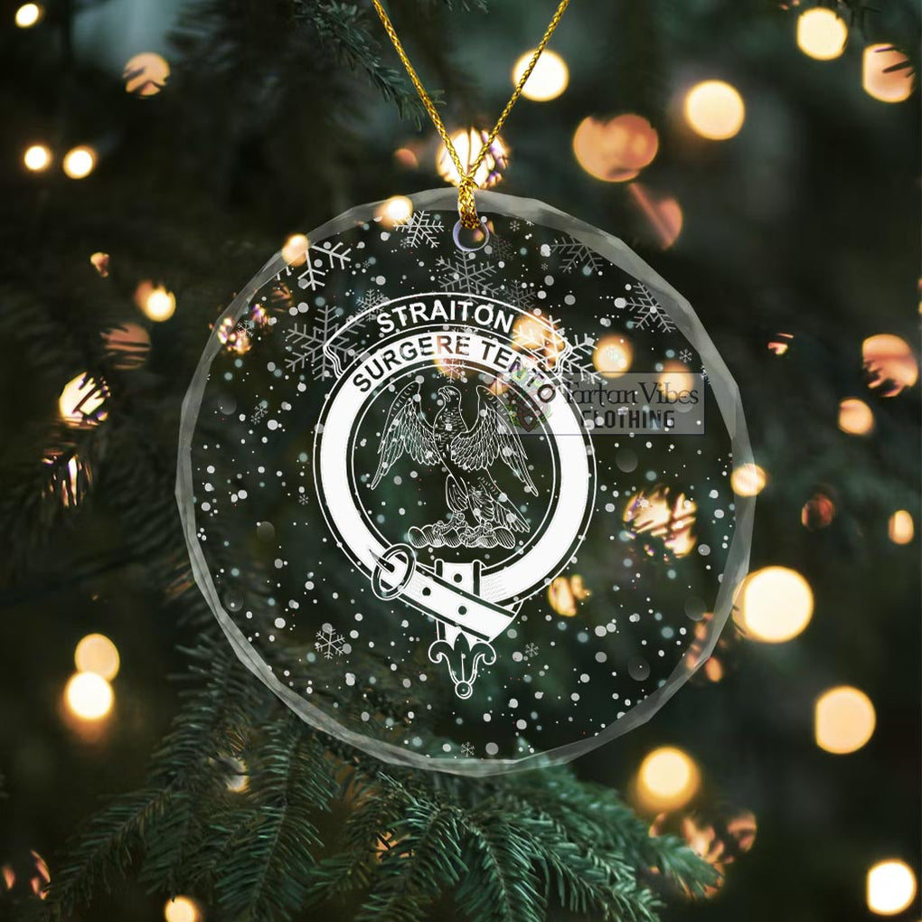 Tartan Vibes Clothing Straiton Clan Crest Christmas Glass Ornament