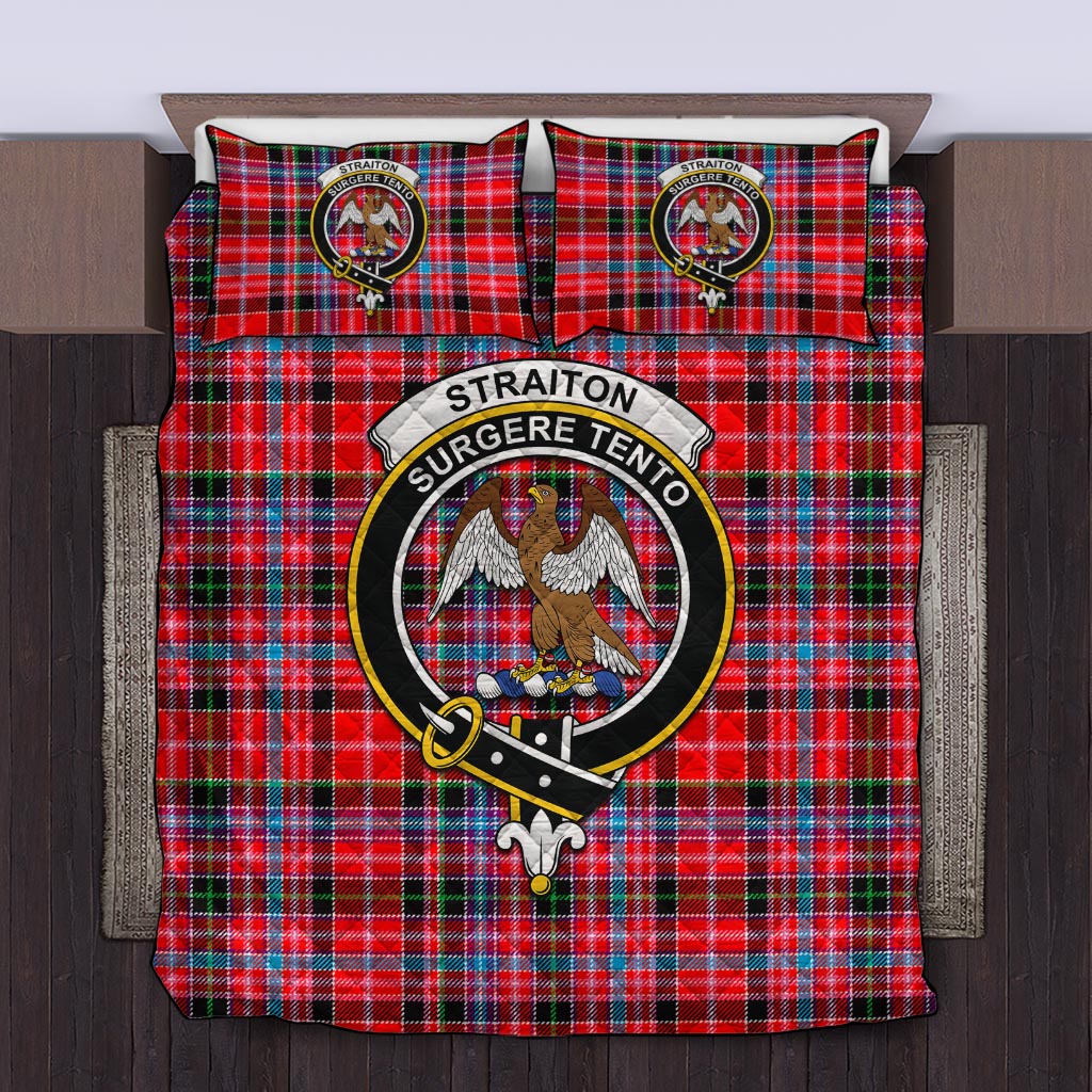 Straiton Tartan Quilt Bed Set with Family Crest Twin - Tartan Vibes Clothing