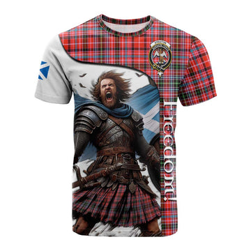 Straiton Crest Tartan Cotton T-shirt Inspired by the Freedom of Scottish Warrior