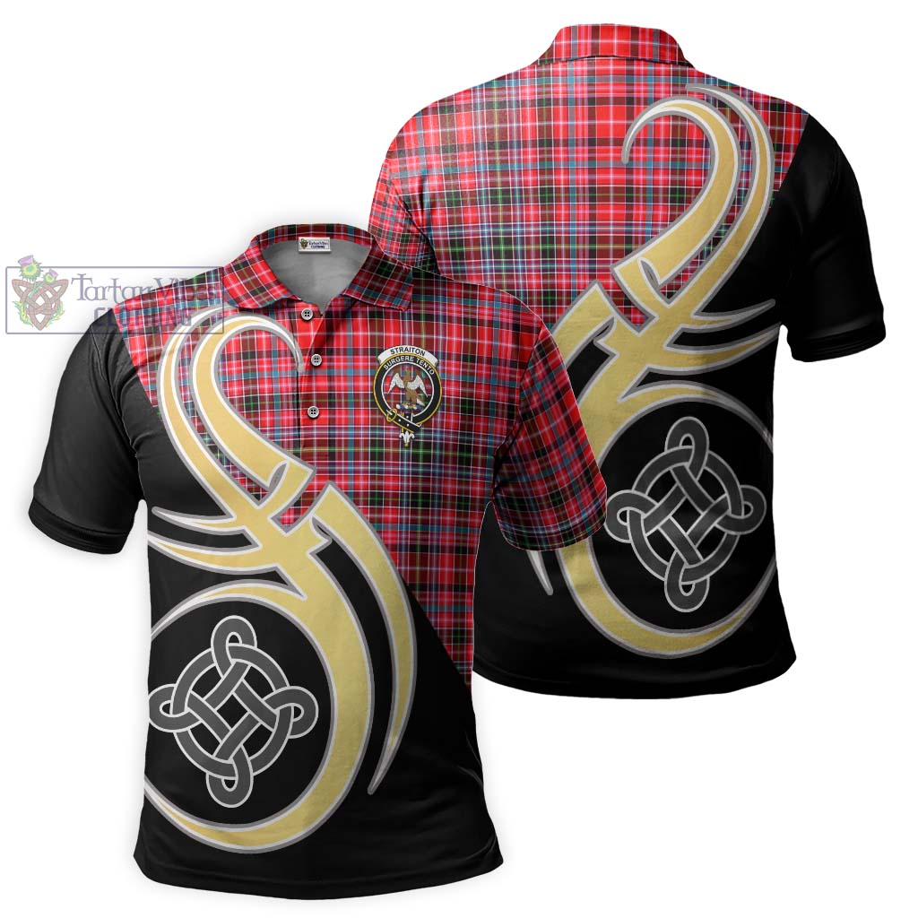 Straiton Tartan Polo Shirt with Family Crest and Celtic Symbol Style Kid - Tartan Vibes Clothing