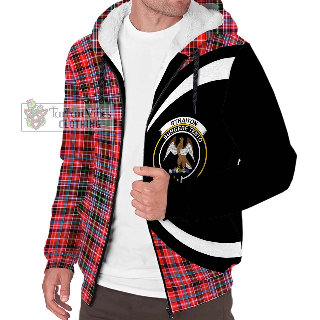 Straiton Tartan Sherpa Hoodie with Family Crest Circle Style Unisex S - Tartan Vibes Clothing