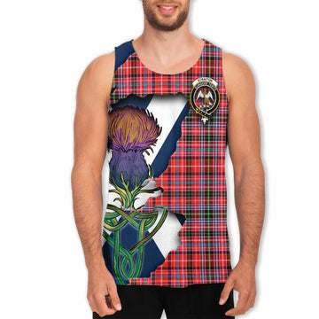 Straiton Tartan Family Crest Men's Tank Top Scottish Thistle Celtic Inspired