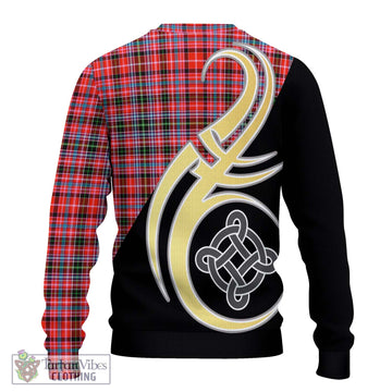Straiton Tartan Knitted Sweater with Family Crest and Celtic Symbol Style - Tartan Vibes Clothing