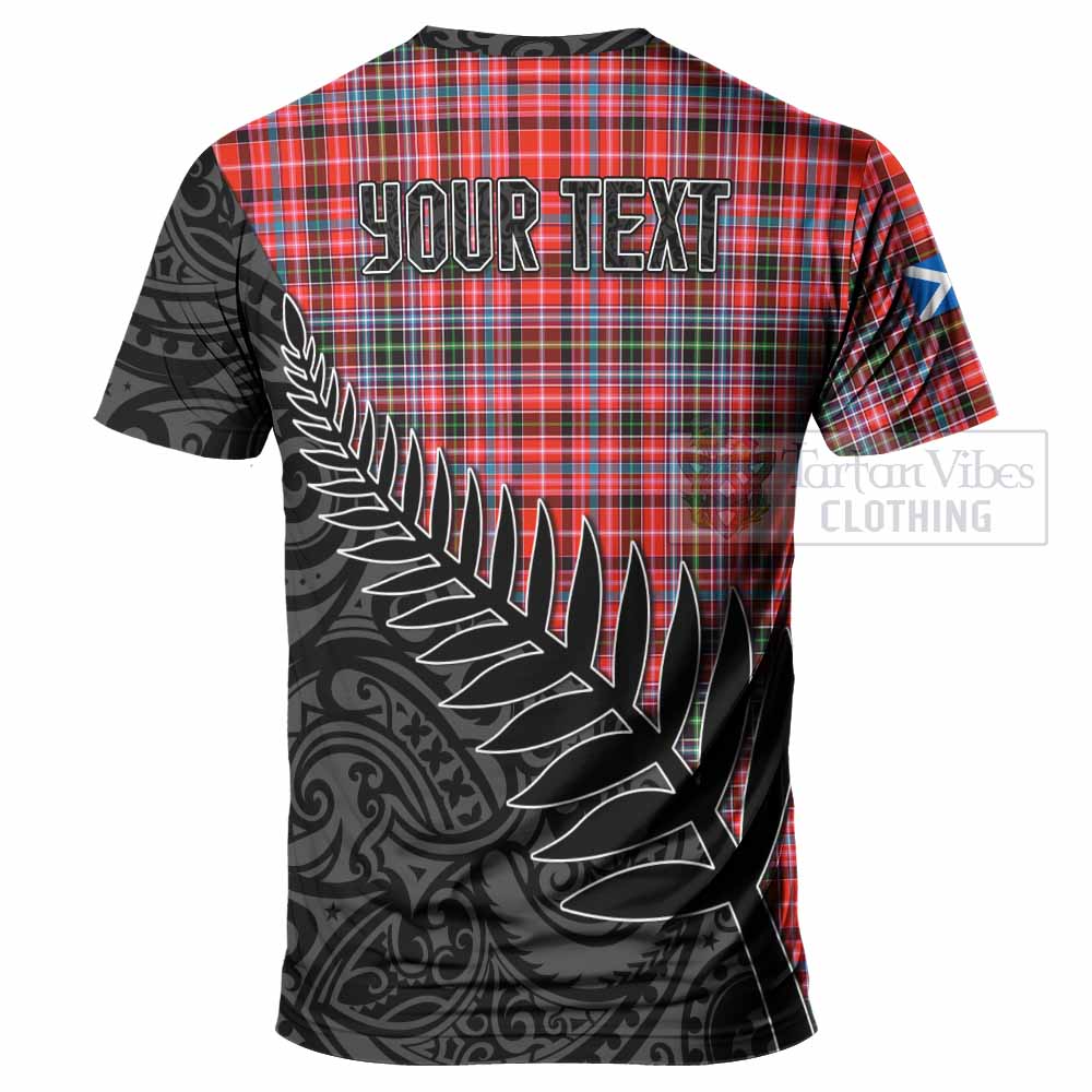 Tartan Vibes Clothing Straiton Crest Tartan T-Shirt with New Zealand Silver Fern Half Style