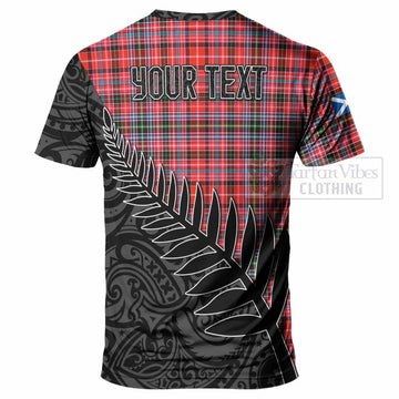 Tartan Vibes Clothing Straiton Crest Tartan T-Shirt with New Zealand Silver Fern Half Style