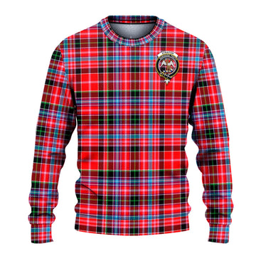 Straiton Tartan Knitted Sweater with Family Crest - Tartanvibesclothing
