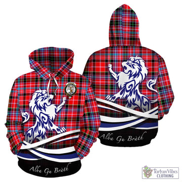 Straiton Tartan Hoodie with Alba Gu Brath Regal Lion Emblem