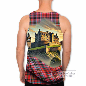 Straiton Tartan Family Crest Men's Tank Top with Scottish Ancient Castle Style