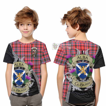 Straiton Tartan Family Crest Kid T-Shirt Lion Rampant Royal Thistle Shield Celtic Inspired
