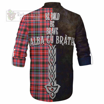 Straiton Tartan Family Crest Ghillie Kilt Shirt Alba Gu Brath Be Brave Lion Ancient Style