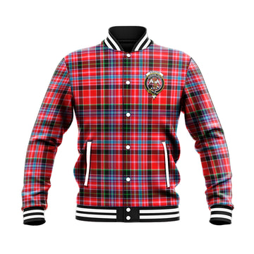 Straiton Tartan Baseball Jacket with Family Crest - Tartan Vibes Clothing