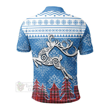 Straiton Clan Christmas Polo Shirt Celtic Reindeer Style