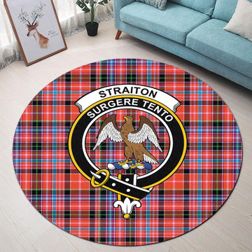 straiton-tartan-round-rug-with-family-crest
