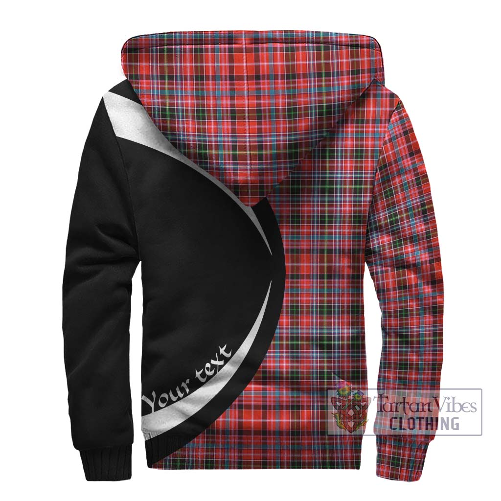 Straiton Tartan Sherpa Hoodie with Family Crest Circle Style - Tartan Vibes Clothing