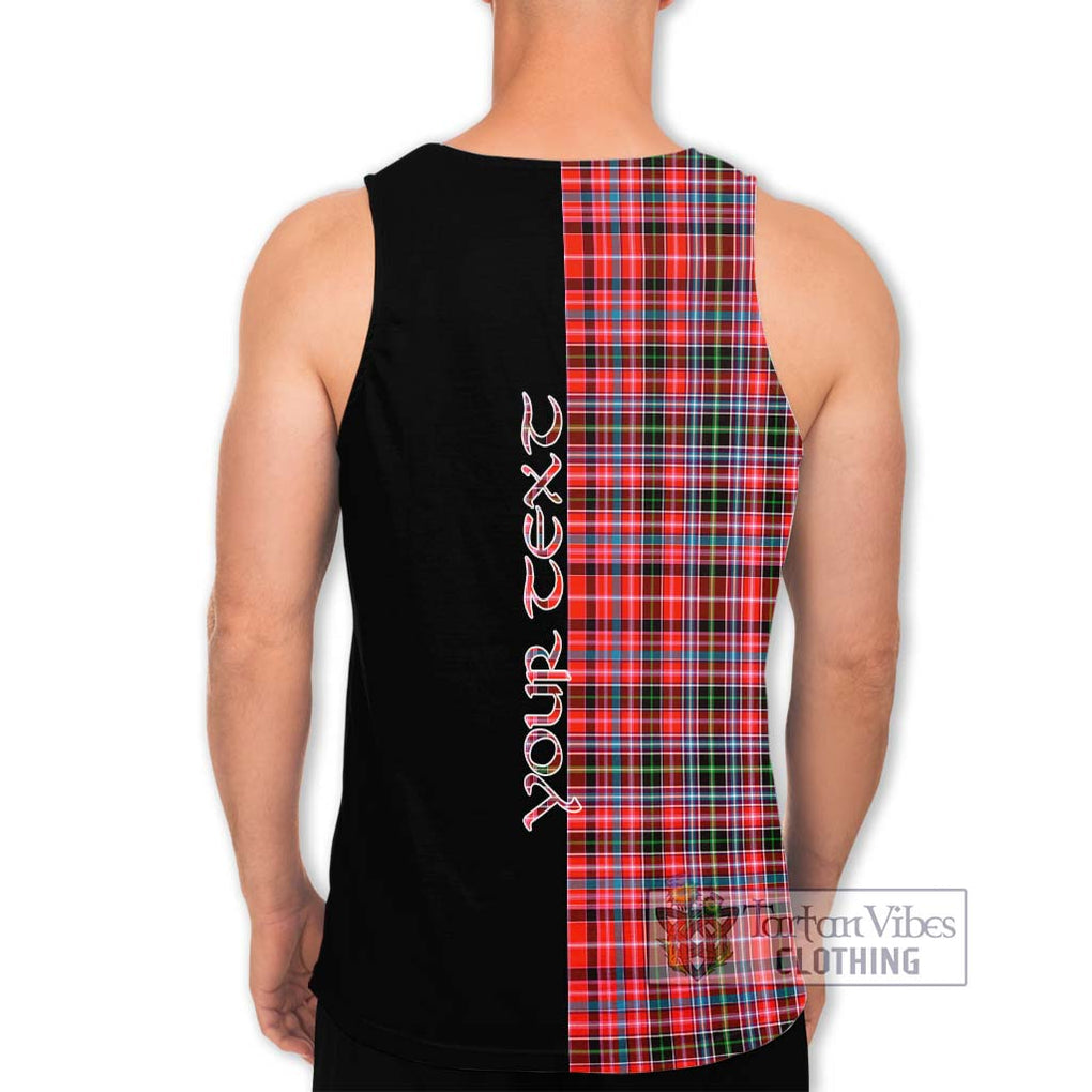 Straiton Tartan Men's Tank Top with Family Crest and Half Of Me Style - Tartanvibesclothing Shop