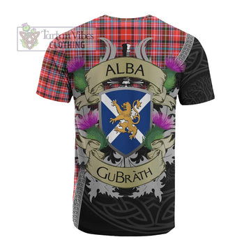 Tartan Vibes Clothing Straiton Tartan Family Crest Cotton T-shirt Lion Rampant Royal Thistle Shield Celtic Inspired