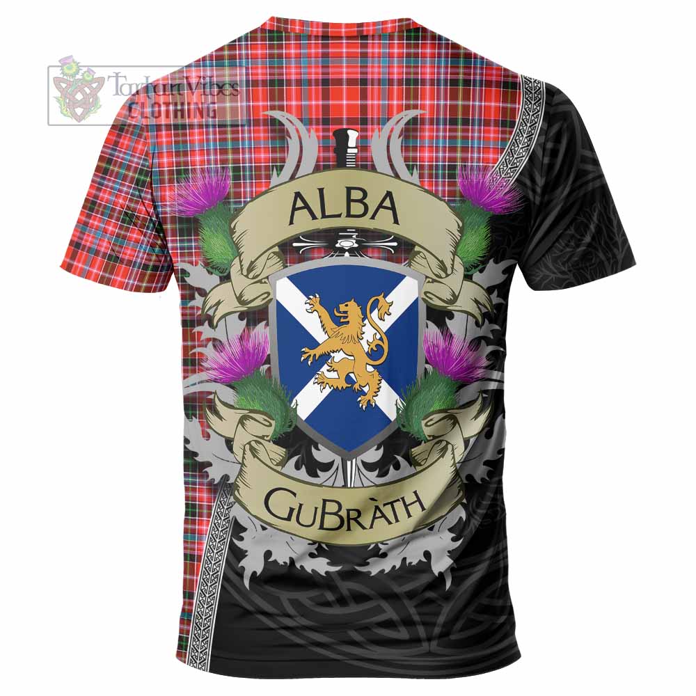 Tartan Vibes Clothing Straiton Tartan Family Crest T-Shirt Lion Rampant Royal Thistle Shield Celtic Inspired