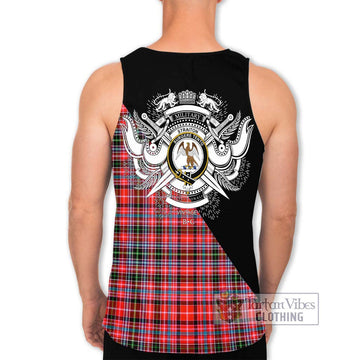 Straiton Tartan Men's Tank Top with Family Crest and Military Logo Style - Tartanvibesclothing Shop