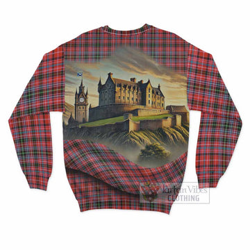 Straiton Tartan Family Crest Sweatshirt with Scottish Ancient Castle Style