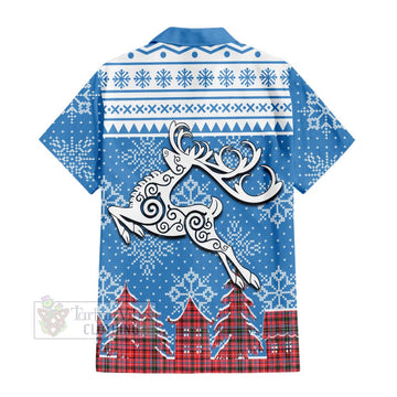 Straiton Clan Christmas Hawaiian Shirt Celtic Reindeer Style
