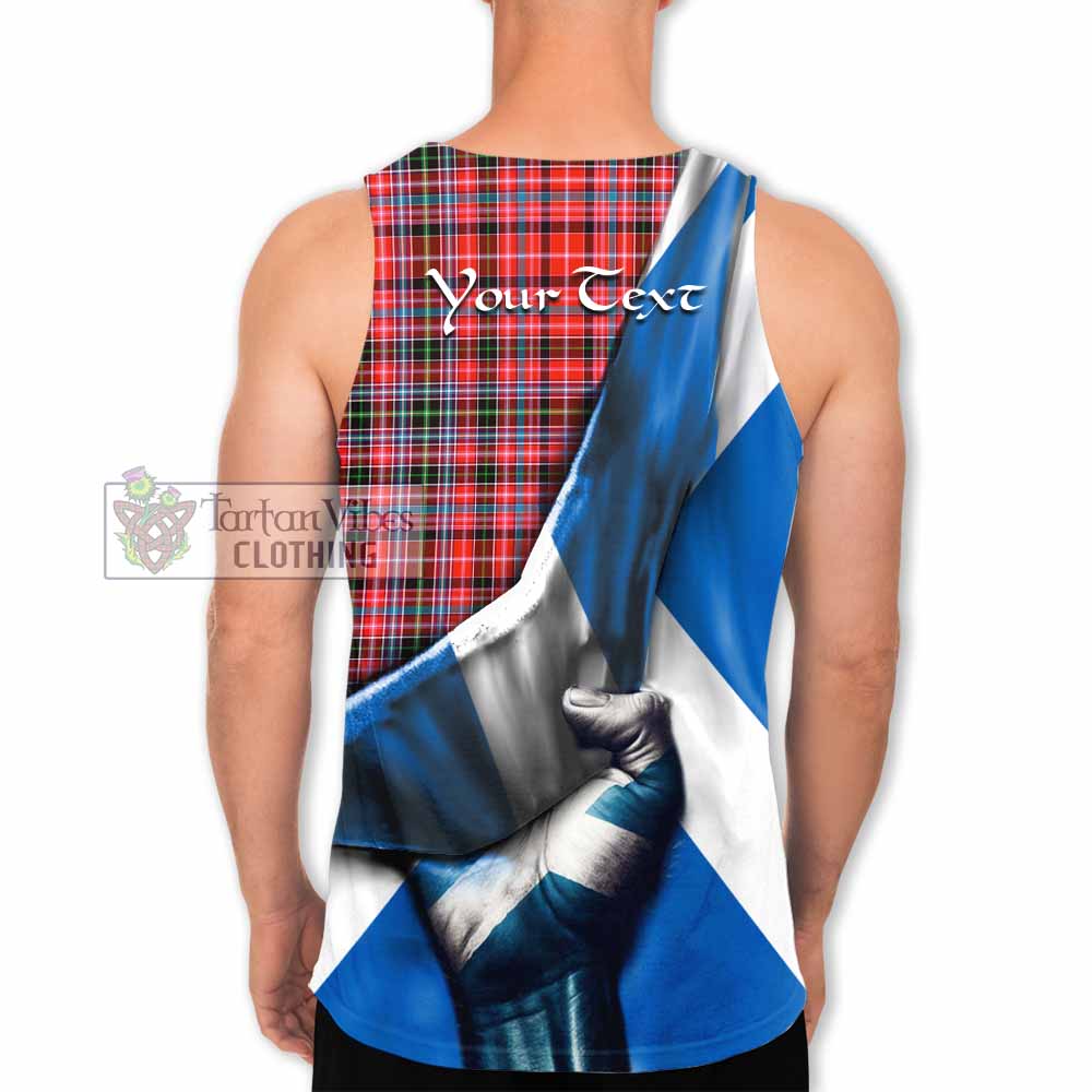 Tartan Vibes Clothing Straiton Tartan Men's Tank Top with Family Crest Scotland Patriotic Style