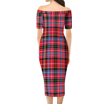 Straiton Tartan Off Shoulder Lady Dress - Tartanvibesclothing
