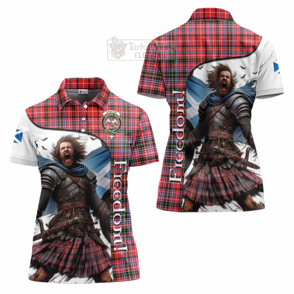 Tartan Vibes Clothing Straiton Crest Tartan Women's Polo Shirt Inspired by the Freedom of Scottish Warrior