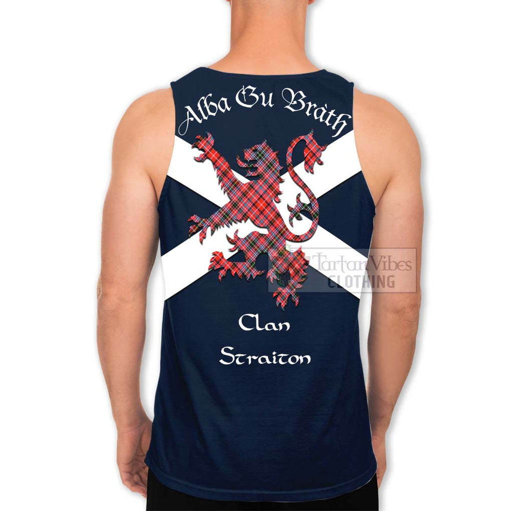 Tartan Vibes Clothing Straiton Tartan Lion Rampant Men's Tank Top – Proudly Display Your Heritage with Alba Gu Brath and Clan Name