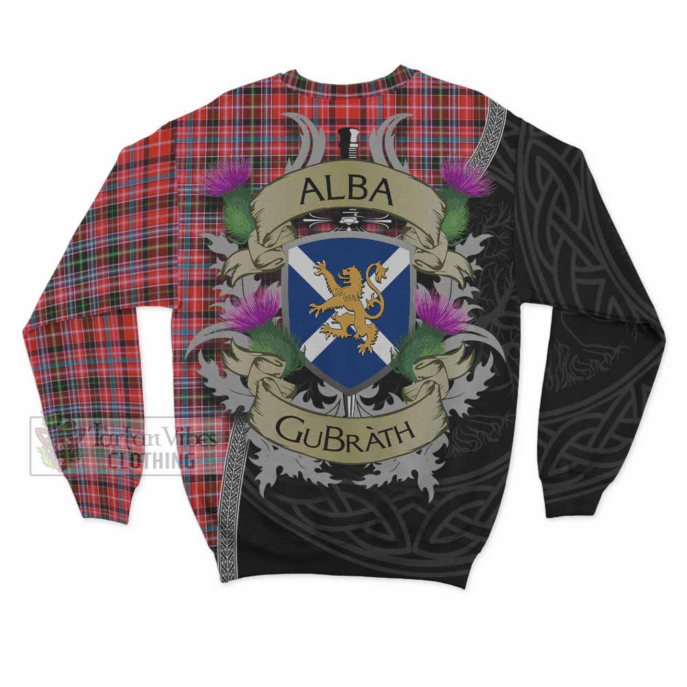 Tartan Vibes Clothing Straiton Tartan Family Crest Sweatshirt Lion Rampant Royal Thistle Shield Celtic Inspired