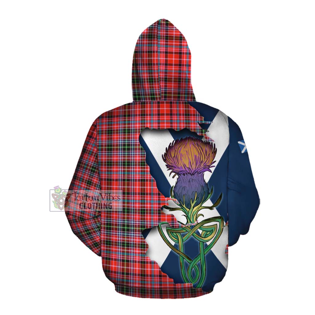 Tartan Vibes Clothing Straiton Tartan Family Crest Cotton Hoodie Scottish Thistle Celtic Inspired