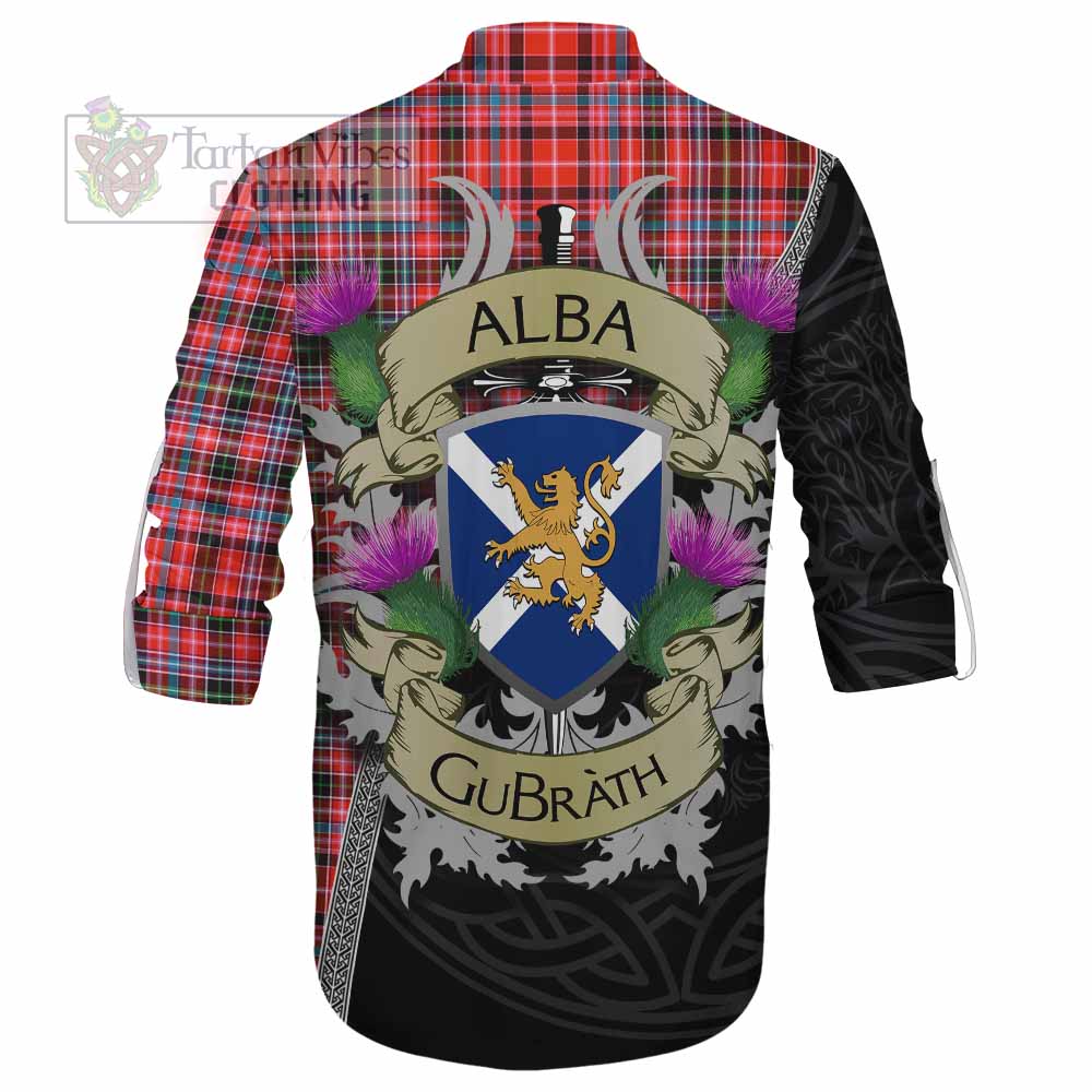 Tartan Vibes Clothing Straiton Tartan Family Crest Ghillie Kilt Shirt Lion Rampant Royal Thistle Shield Celtic Inspired