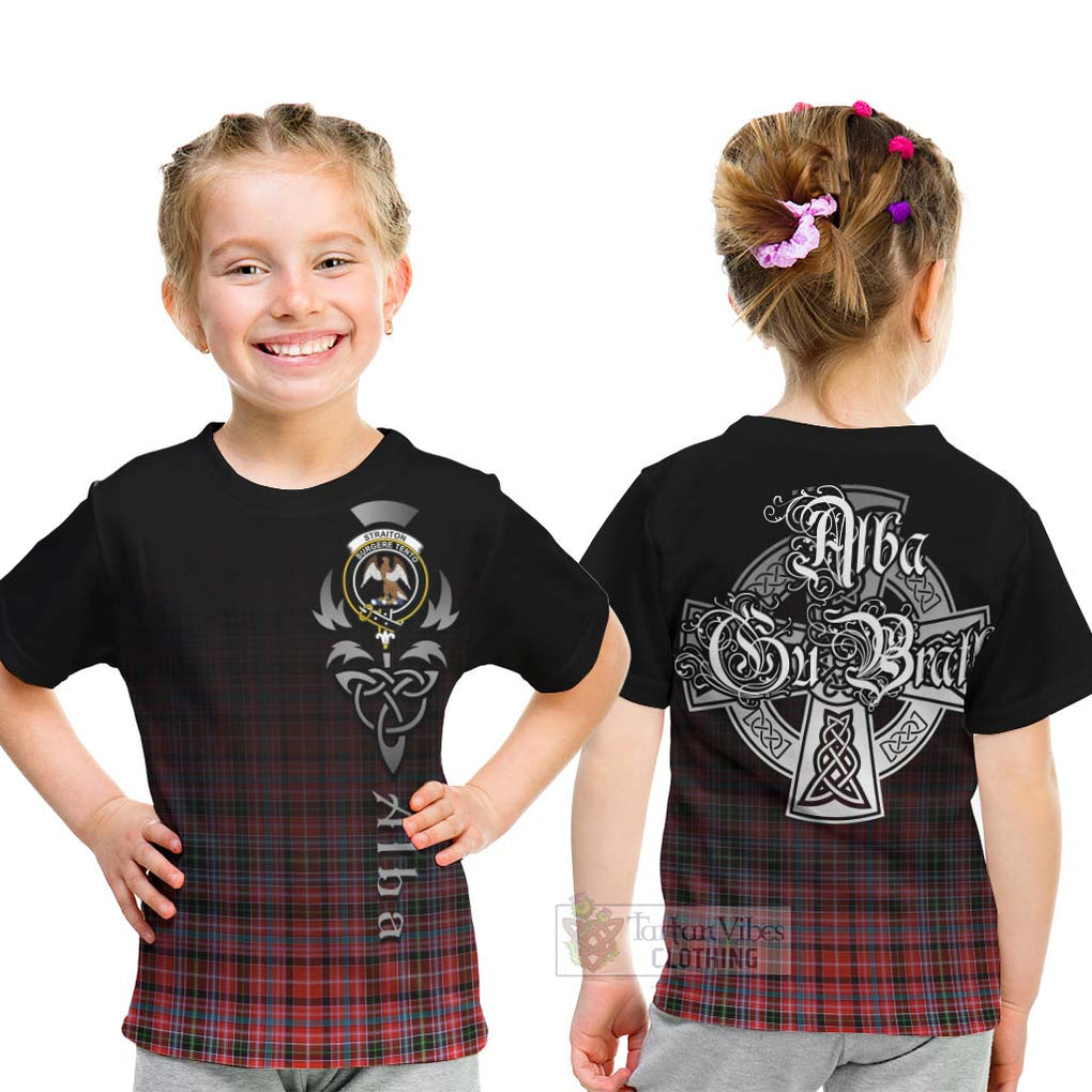 Tartan Vibes Clothing Straiton Tartan Kid T-Shirt Featuring Alba Gu Brath Family Crest Celtic Inspired