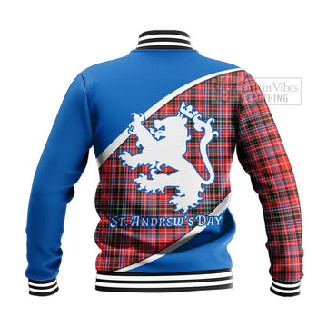 Tartan Vibes Clothing Straiton Family Crest Tartan Baseball Jacket Celebrate Saint Andrew's Day in Style