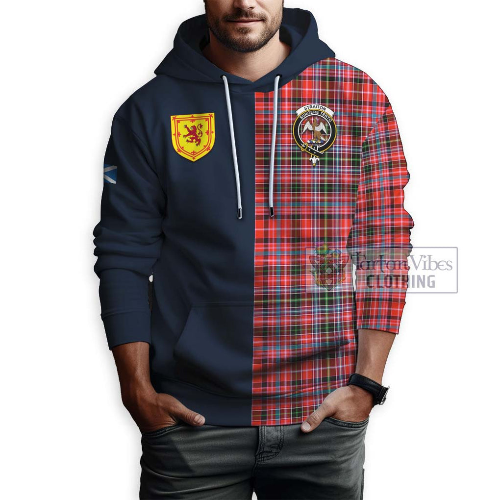 Tartan Vibes Clothing Straiton Tartan Hoodie with Scottish Lion Royal Arm Half Style