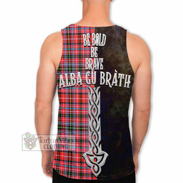 Straiton Tartan Family Crest Men's Tank Top Alba Gu Brath Be Brave Lion Ancient Style