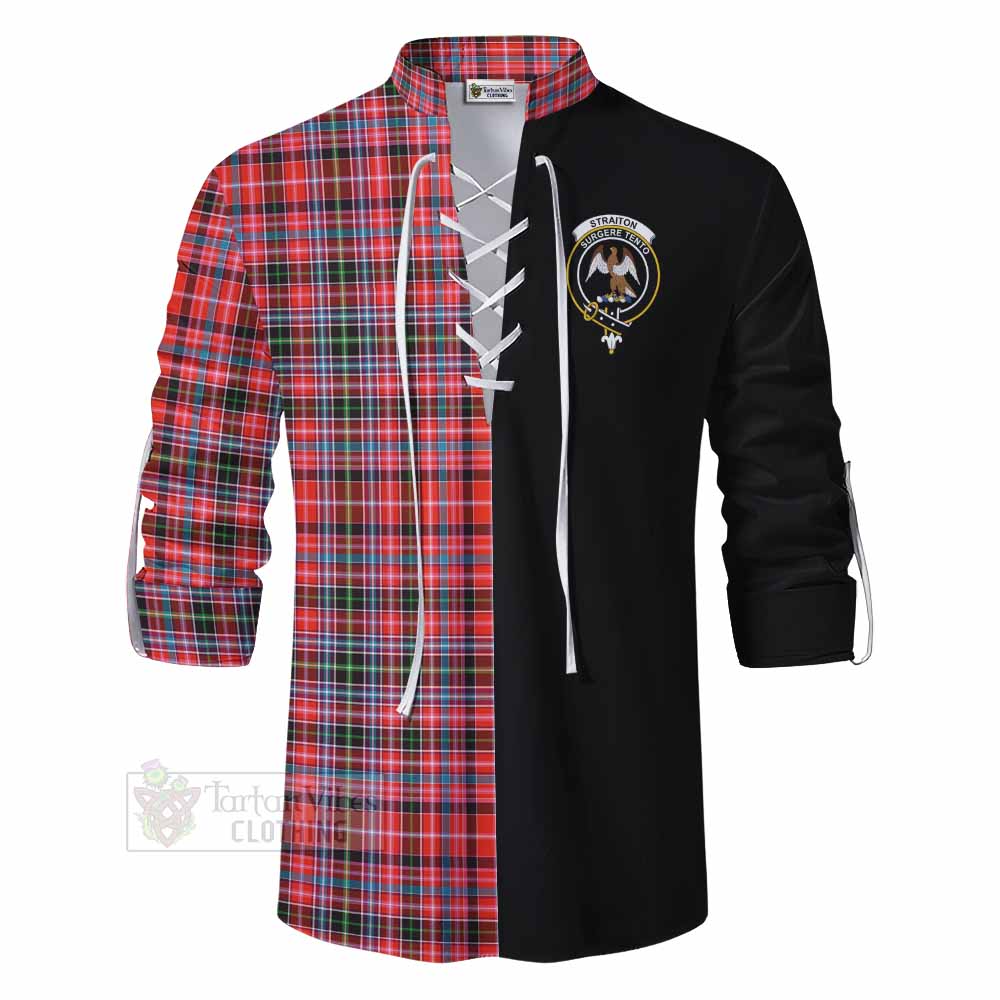 Tartan Vibes Clothing Straiton Tartan Ghillie Kilt Shirt with Family Crest and Half Of Me Style