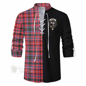 Tartan Vibes Clothing Straiton Tartan Ghillie Kilt Shirt with Family Crest and Half Of Me Style