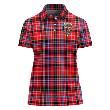 Straiton Tartan Polo Shirt with Family Crest For Women