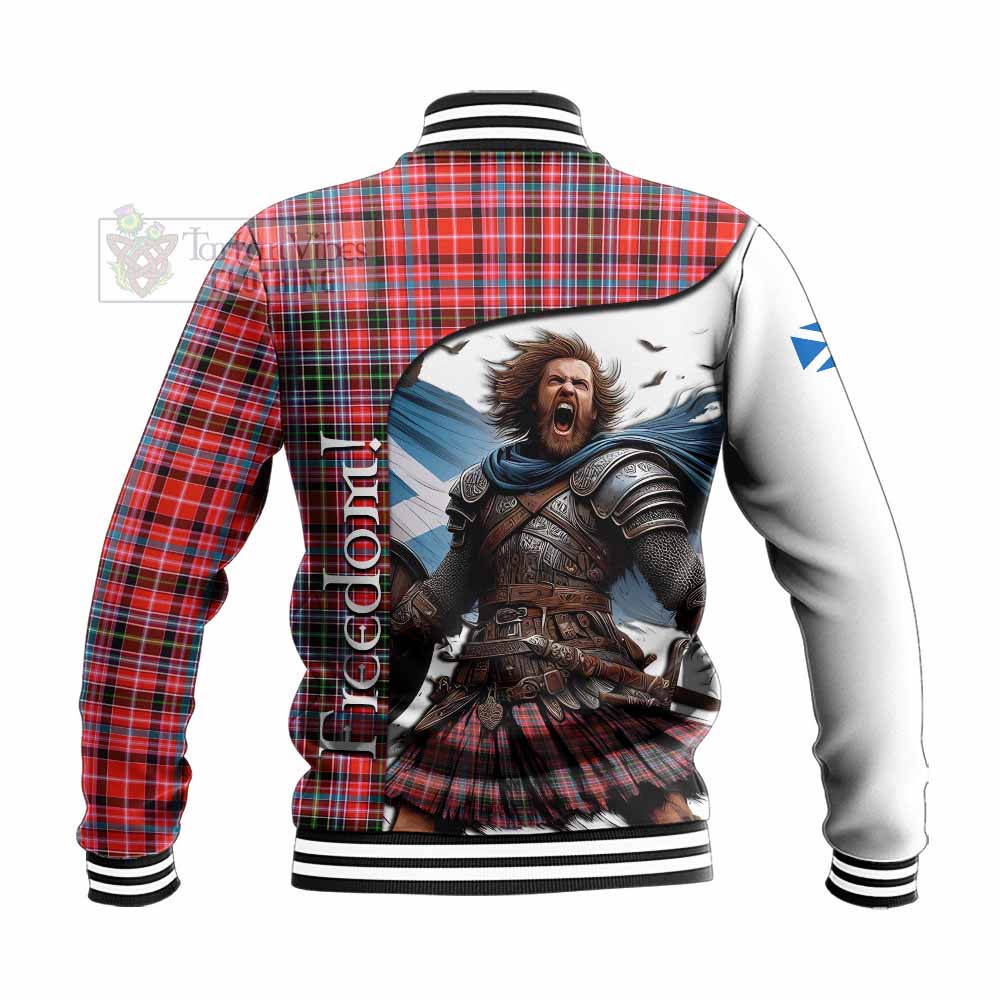 Tartan Vibes Clothing Straiton Crest Tartan Baseball Jacket Inspired by the Freedom of Scottish Warrior