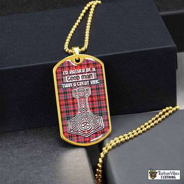 Tartan Vibes Clothing Straiton Tartan Dog Tag Necklace Viking Mjolnir Style