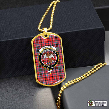 Tartan Vibes Clothing Straiton Tartan Dog Tag Necklace with Family Crest