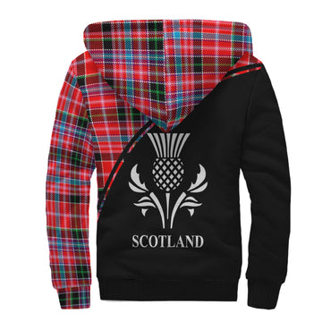 Straiton Tartan Sherpa Hoodie with Family Crest Curve Style