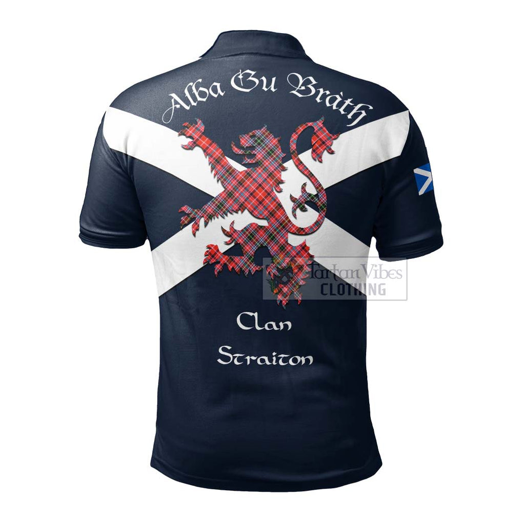 Tartan Vibes Clothing Straiton Tartan Lion Rampant Polo Shirt – Proudly Display Your Heritage with Alba Gu Brath and Clan Name