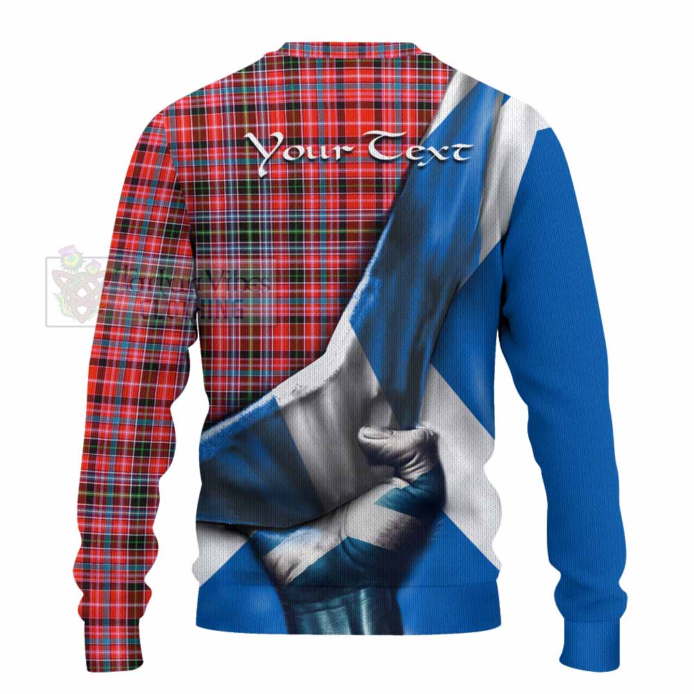 Tartan Vibes Clothing Straiton Tartan Knitted Sweater with Family Crest Scotland Patriotic Style