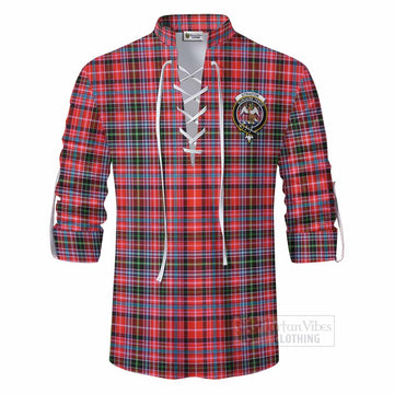 Tartan Vibes Clothing Straiton Tartan Ghillie Kilt Shirt with Family Crest DNA In Me Style